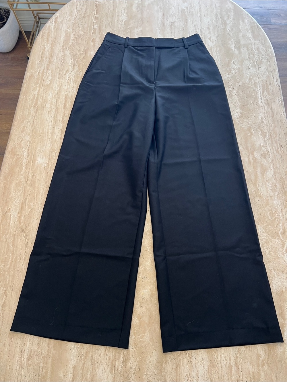 Zara Black High-Rise Wide Leg Trousers